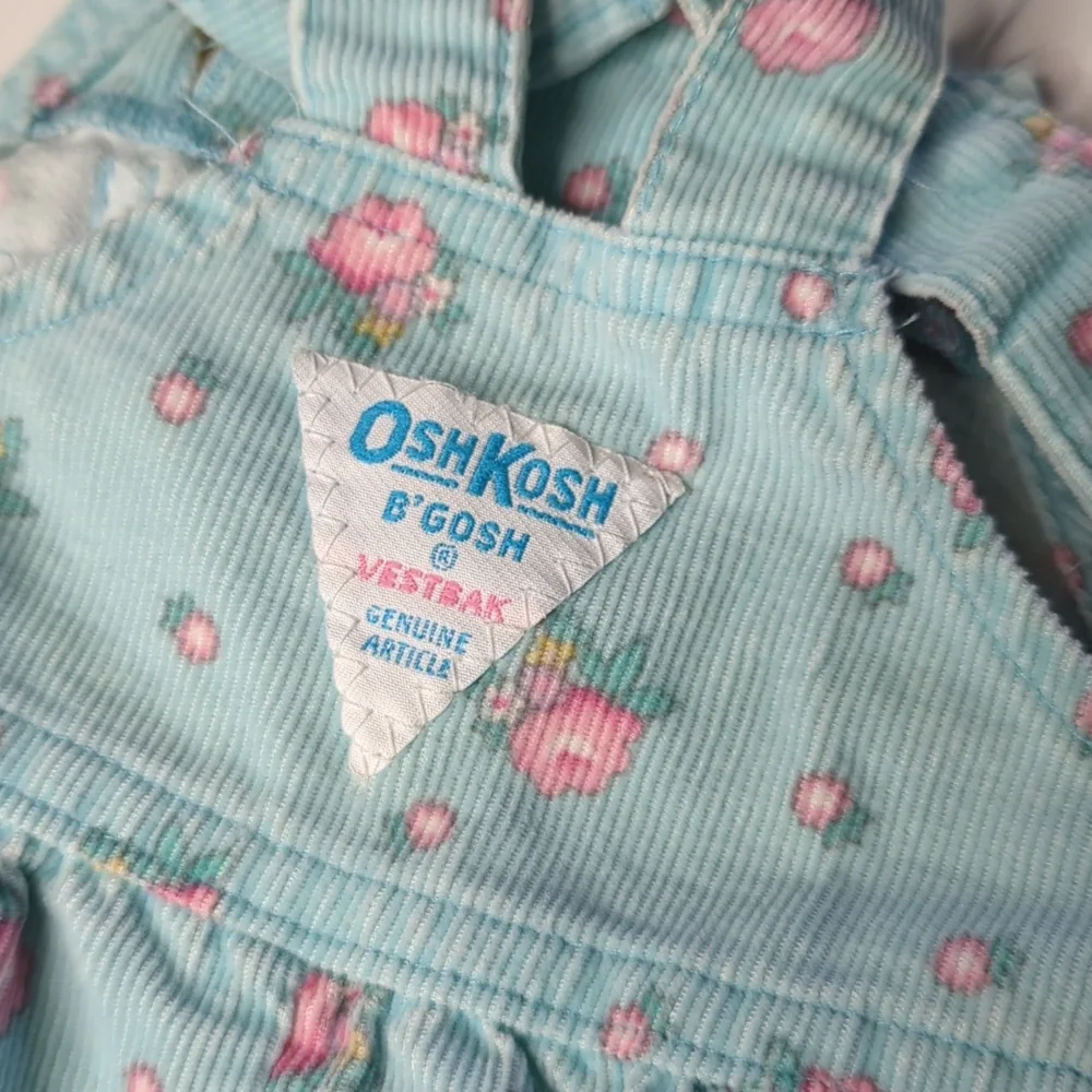 Vintage OshKosh floral overalls 6-9 months USA made